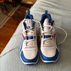 Reebok men Sneakers in Blue, White, and Red size 38